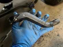 The original pitman arm was so stuck that I had to cut a relief to get it to pull off 