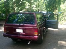 Parked at a car camping spot on our way to the Rockies!