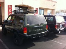 sittin' next to my cousin's &quot;new&quot; 87' XJ at the alignment shop after the lifts