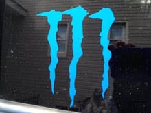 Monster Sticker on my side windows. Had this custom made.