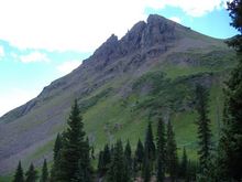 Yankee Boy Basin
Looking south- south east at Stony Mountain- 12,698'