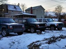 My 98 on the left, the 2000 I just sold in the middle, and my dad's 95 on the end.