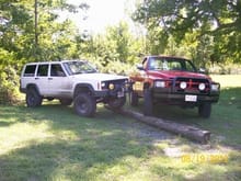 my dads truck and my jeep xj