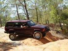 My buddy Bob having a go in my XJ while I sit shotgun
