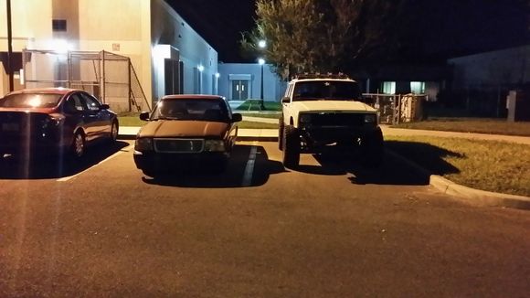 My Jeep next to my friend's frame-layin' Sonoma.