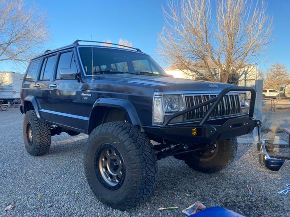 Almost done. Now I need to fined some material to act as some inner fender protection. The bumper is from JCR. I’m also looking for a good low profile winch. 