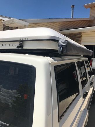 Roofnest on the KOR roof rack and ARB awning
