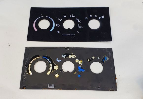 old adhesive covering lighted areas