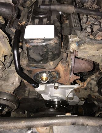 I also replaced the inlet tube so I wouldn’t have to fight with old one that was rusted to the old water pump.