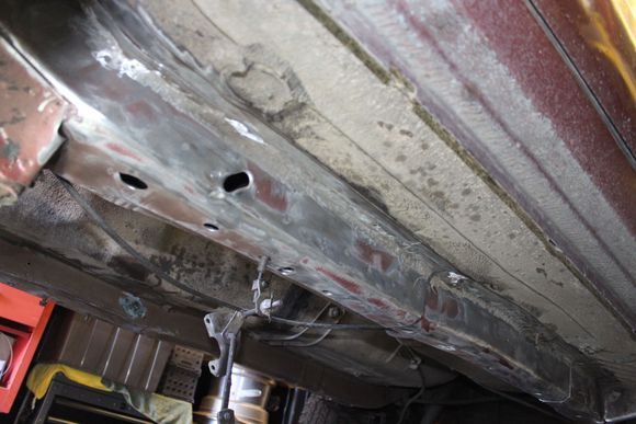Unibody "frame" rails prepped and ready for the stiffeners