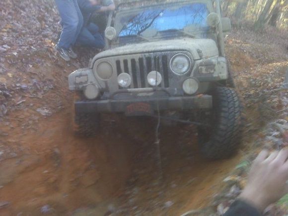 Wrangler about to fall into rut... almost fell in like 5 times