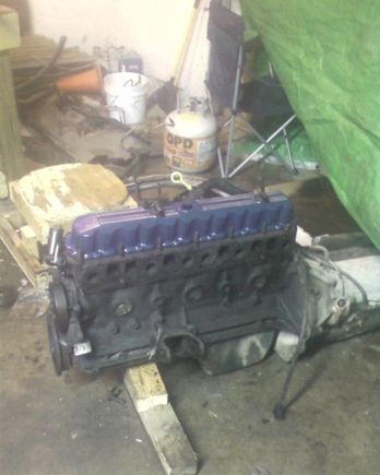 cleaned and painted block, and valve cover