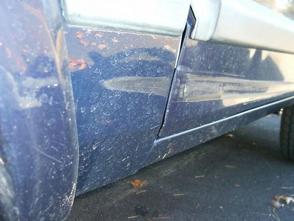 Some guy in an old civic pulled uot and hit me in the middle of the day, i got over $1200 for this scratch  :) even though most of this will go into insurance and gas:(