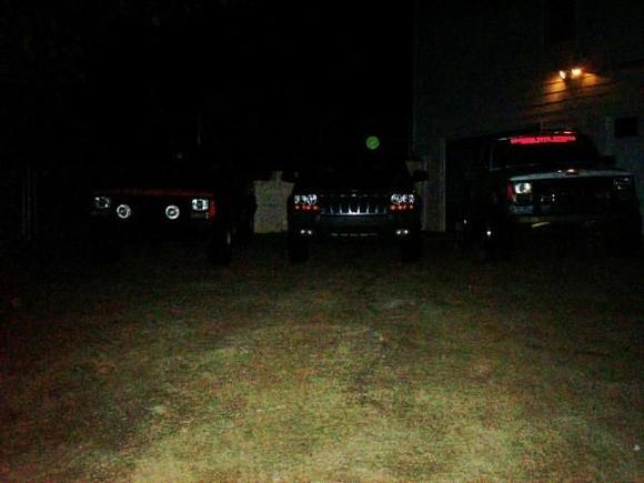 It really is a jeep thing. 
 The girls 96 xj with hellas, moms 99 WJ loaded v8, and my 90 with 5.5 and 32s. 8)