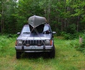 Driving up to the cabin