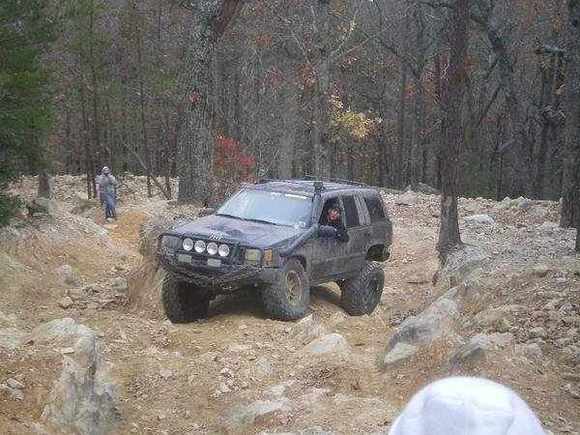 My old ZJ at UWHARRIE going up Daniel.