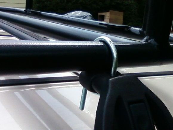 bolted into stock roof rack