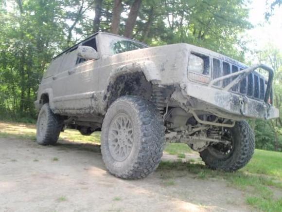 truck covered in mud