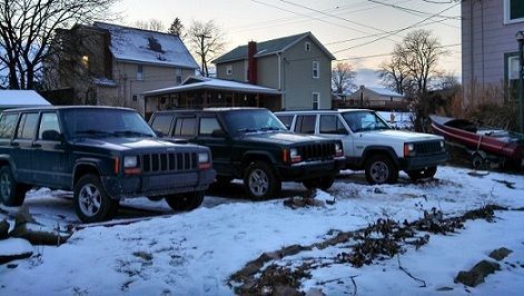 My 98 on the left, the 2000 I just sold in the middle, and my dad's 95 on the end.