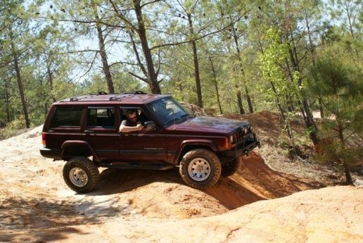 My buddy Bob having a go in my XJ while I sit shotgun