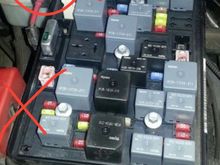 The circled red lug is the EPS power

The X marks the battery cable to the fuse box then on to the starter