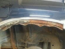 Old rust cutting out then drill out the spot welds