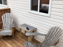 The deck chair and table