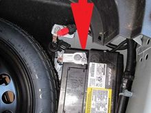 The 10 mm nut is simply loosened then you wiggle the battery cable off the post, you do not remove the bolt 