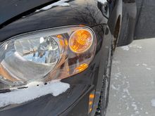 The B2E headlights have a clear lens over the turn signal lamps, so my turn signals are more visible to signal my turn 