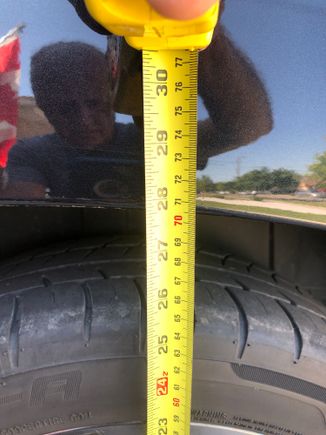 Back up to 27 7/8 inches.