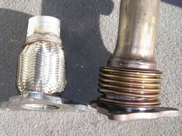 You can weld or clamp in a new flex pipe after you cut the existing pipe.