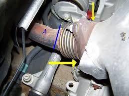 It was hiding under the heat shield, see the yellow arrow 