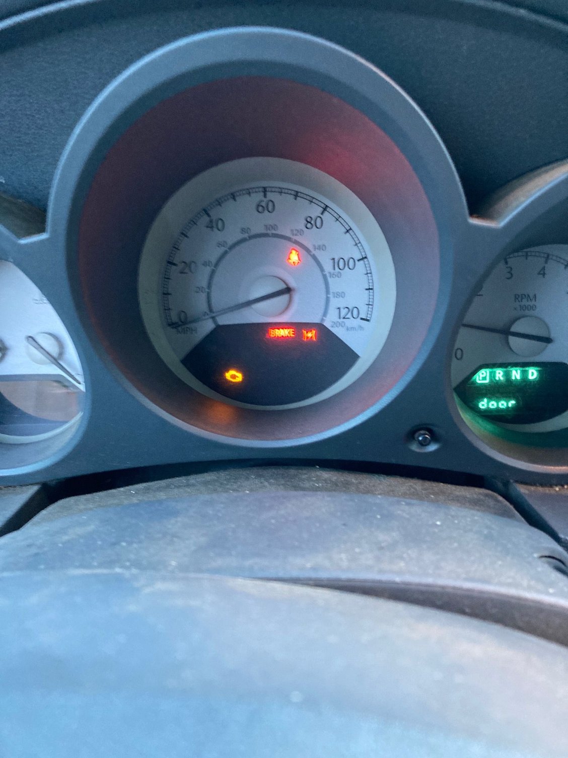 The electronic throttle control light is the red lightning bolt thing