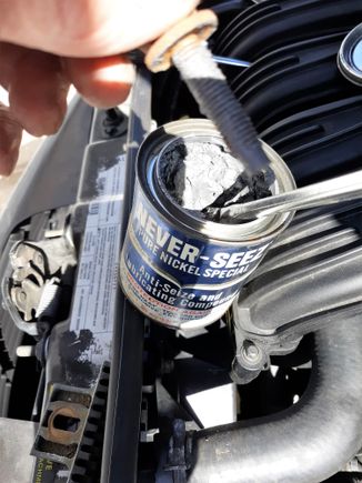 Never-seez the hold down bolt
