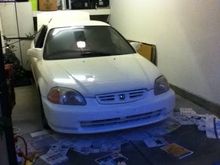 98 white Honda Civic Vtec