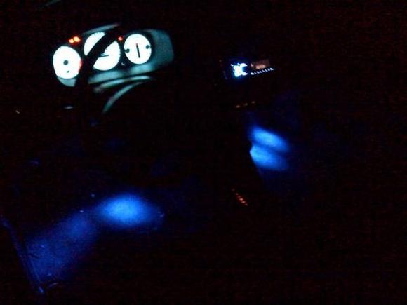 Interior... lights lok more white on dash and stereo, but both are blue