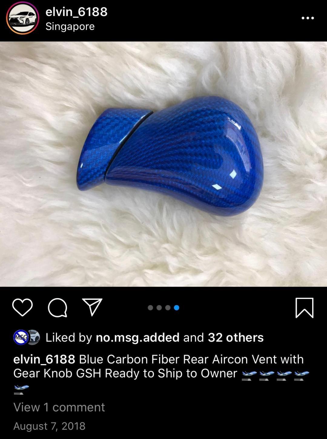 2015 Lexus GS350 - Blue Carbonfiber Gearknob from Elvin Wong - Accessories - $120 - Fremont, CA 94555, United States