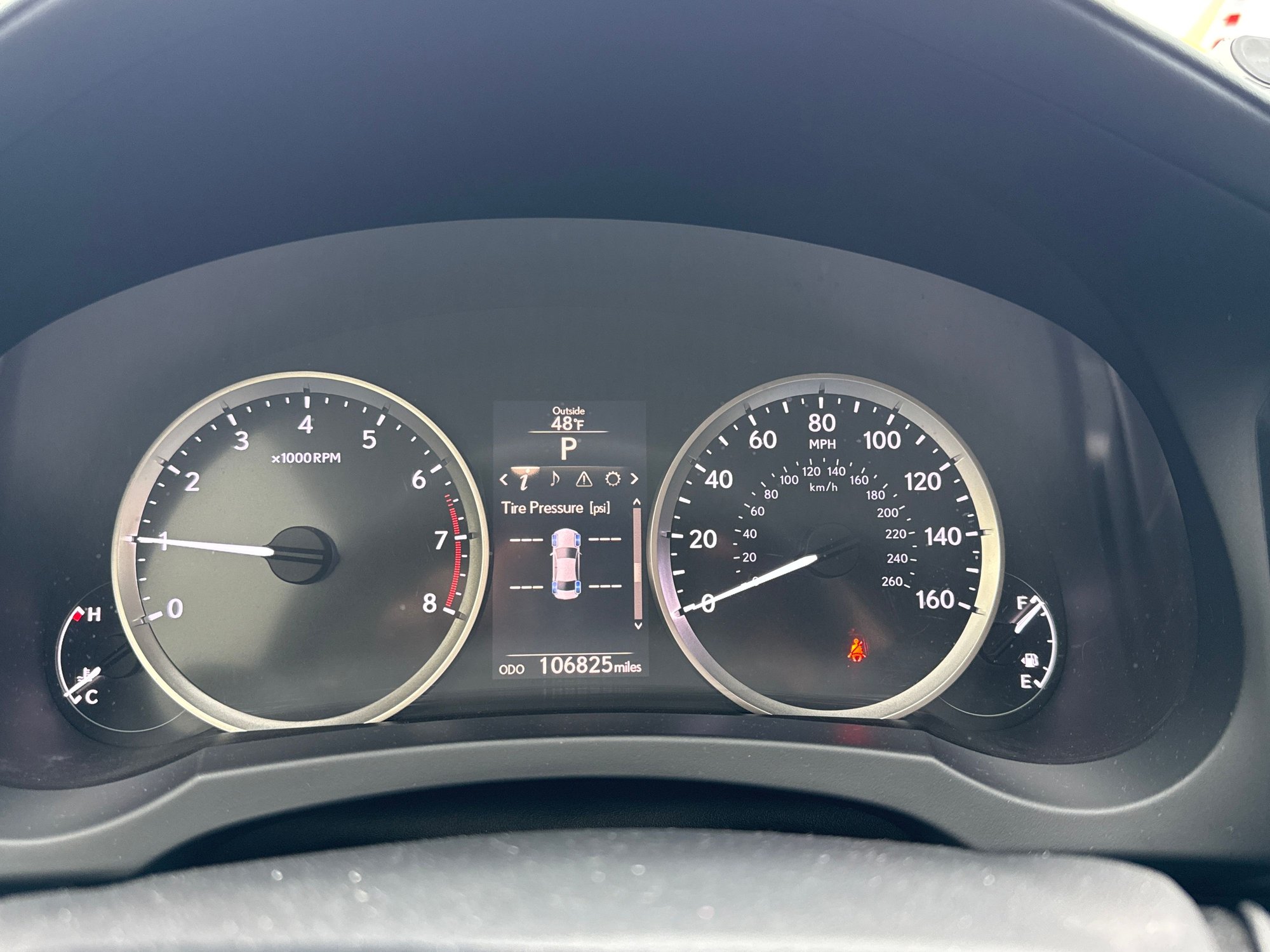 No tire pressure reading