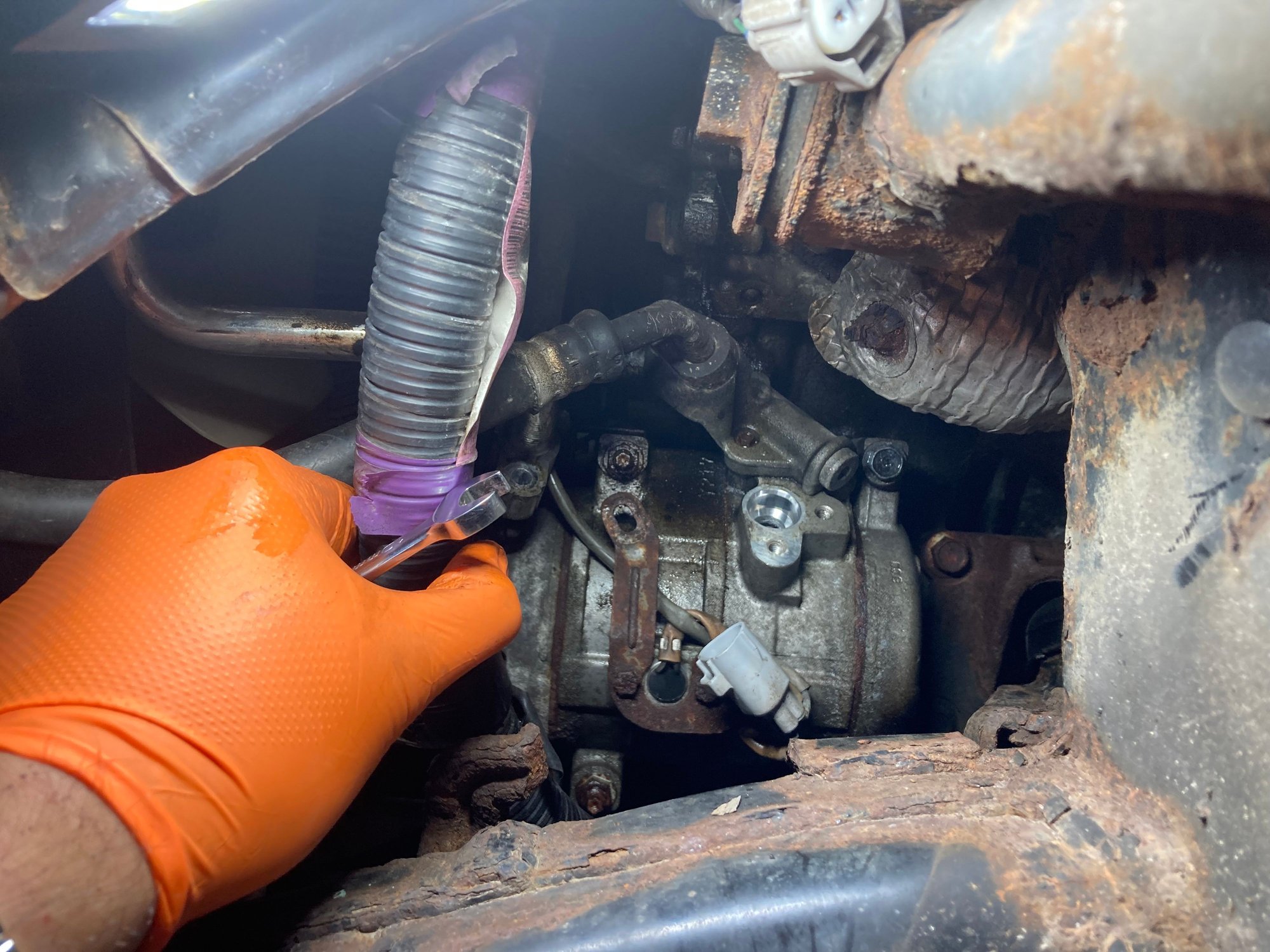 I forgot the compressor seized as well