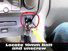 This shows the 2x 10mm bolts that hold the CD player into the center console.