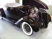 '36 Ford. Nice car. Painted this right where it is pictured. A lacquer job.