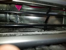 That's were the duct is it's on the drivers side i have to get rid of the sharp edges that's why there is the tape on it. It will have plain black gorilla tape when it is all put in place