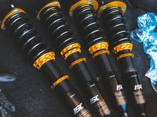 ISC Coilovers 18/14 spring rates. $850 shipped lifetime warranty they also offer a piston cup with a tank to have a small lift at a flip of a switch kinda like supercars have. 