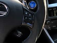 Blue aluminum start button to match stiching etc...