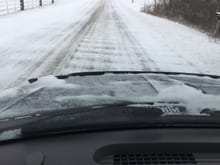Plow truck is stuck up ahead