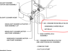 Location of Wiper Relays for GS450h