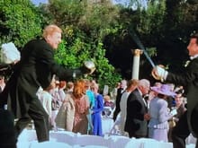 The movie ends with a fencing match at a wedding. 