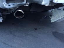 Bent tail pipe.
