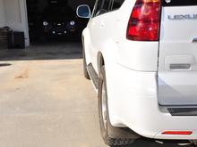 18&quot; Toyota 4Runner LTD rims with Nitto Terra Grapplers in 285/60-18.  Slightly wider stance.  tire is .8&quot; wider than OEM