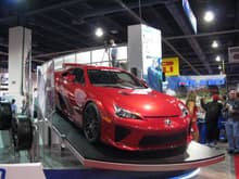 Red LFA at Falken Booth with Forgestar wheels